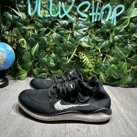 Nike Free RN Flyknit 2018 942839-001 Womens Sz  8.5 Black Athletic Running Shoes - Picture 4 of 9